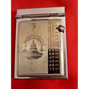 Antique Deco "Washington DC" Miniature Pocket Size Rolodex Address Book
